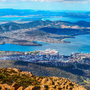 Hobart City view from Mt Wellington